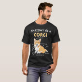 T-shirt Anatomie d'un chien Corgi (Devant entier)