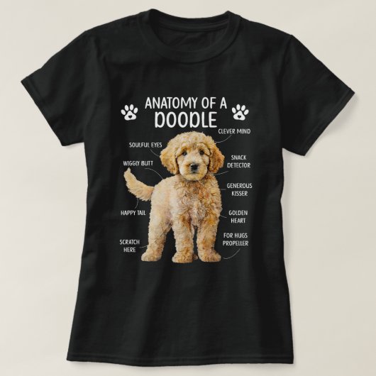 T-shirt Anatomie D'Un Chien Doodle Propriétaire Du Doodle (Design devant)