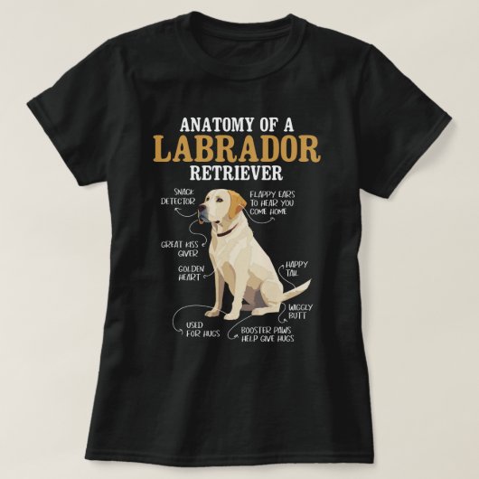 T-shirt Anatomie D'Un Chien Propriétaire De Chiot Du Labra (Design devant)