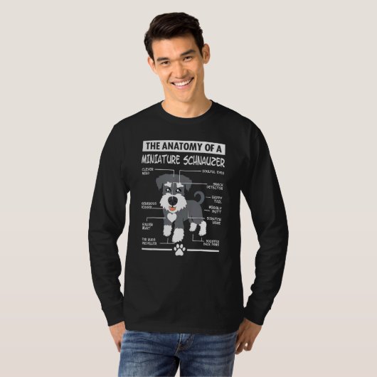 T-shirt Anatomie D'Un Chien Schnauzer Miniature Chien Mama (Devant entier)