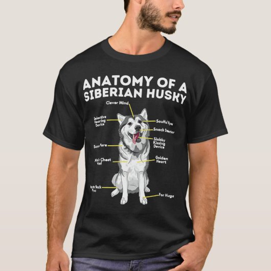 T-shirt Anatomie D'Un Chien Sibérien Husky Funny Propriéta (Devant)