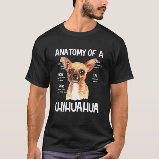T-shirt Anatomie D'Un Chihuahua Pour Amoureux de les chien (Devant)