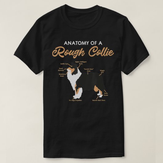 T-shirt Anatomie D'Un Collie Brut Drôle Chien Chien Chien (Design devant)