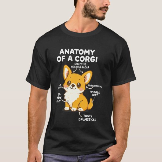 T-shirt Anatomie d'un Corgi (Devant)