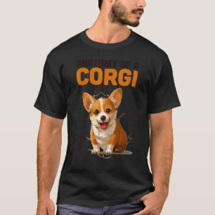 T-shirt Anatomie d'un Corgi Anatomie d'un chiot Corgi