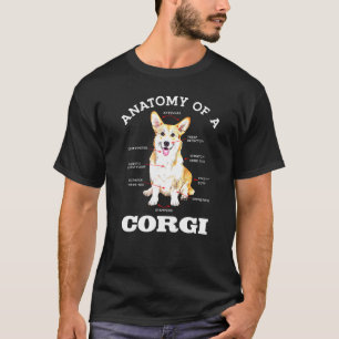 T-shirt Anatomie d'un Corgi Animaux Chiens Drôles de Chien