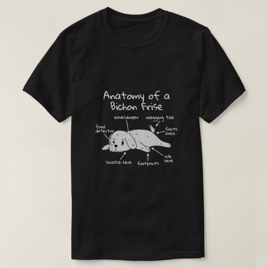 T-shirt Anatomie D'Un Don De Chien Drôle De Bichon Frise (Design devant)