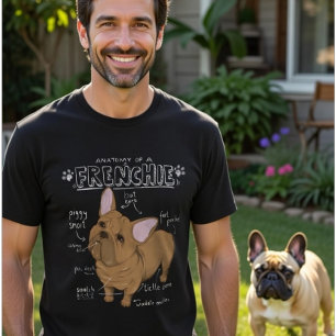 T-shirt Anatomie d'un Frenchie - Drôle Bouledogue Français