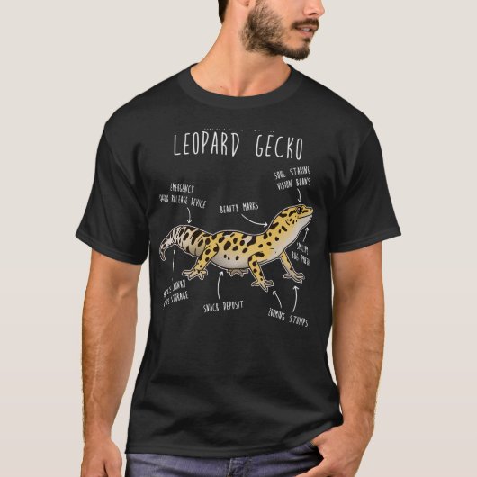 T-shirt Anatomie d'un gecko léopard (Devant)