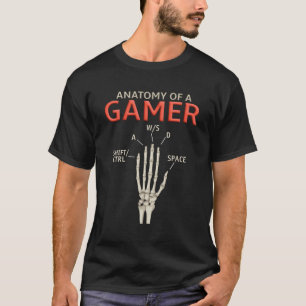 T-shirt Anatomie D'Un Joueur Squelette Main Drôle Hommes G