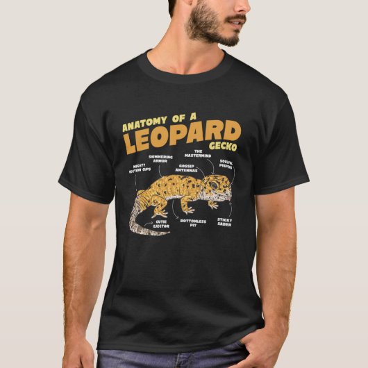T-shirt Anatomie d'un léopard Gecko Lizard (Devant)