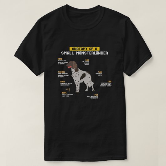 T-shirt Anatomie D'Un Munsterlander Élevant Chien Animaux  (Design devant)
