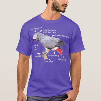T-shirt Anatomie D'Un Perroquet Gris Africain Drôle Oiseau