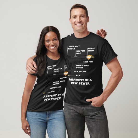 T-shirt Anatomie D'Un Pew Pewer 2nd Adt Gun (Unisexe)