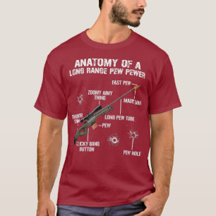 T-shirt Anatomie D'Un Pewing-Pw Funny Guns Sniper Gun