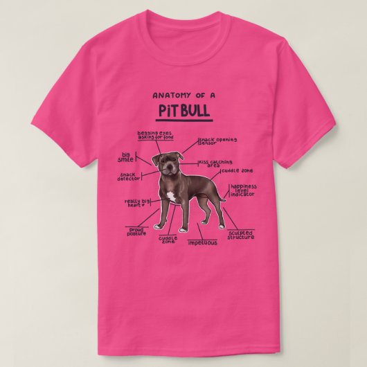 T-shirt Anatomie d'un PitBull 2 (Design devant)