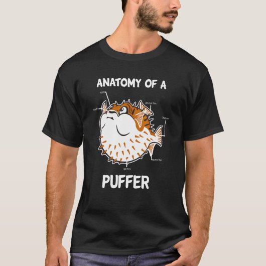 T-shirt Anatomie d'un poisson-globe drôle (Devant)