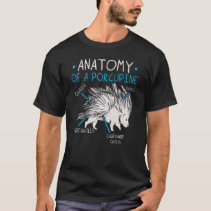 T-shirt Anatomie D'Un Porcu Animal De Rongeur De Porcupine