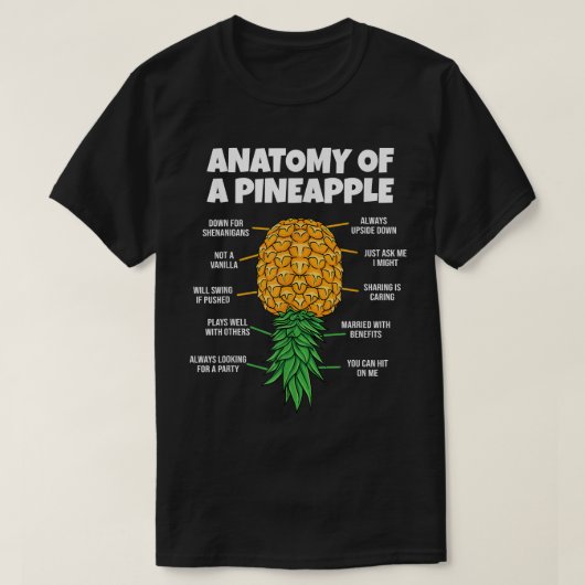 T-shirt Anatomie D'Un Porteur D'Ananas Drôle À L'Arrière (Design devant)
