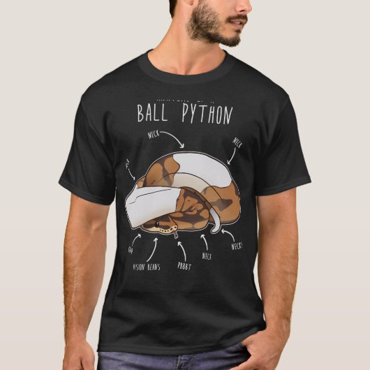T-shirt Anatomie d'un python bicolore pie (Devant)