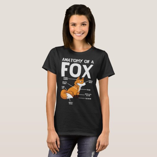 T-shirt Anatomie D'Un Renard Renards Foxes Animal Wild Zoo (Devant entier)