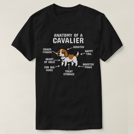 T-shirt Anatomie D'Un Roi Cavalier Charles Spaniel Chien P (Design devant)