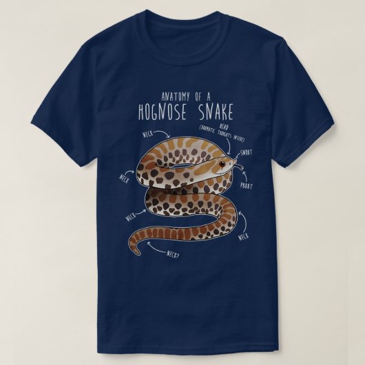 T-shirt Anatomie d'un serpent à museau (Design devant)