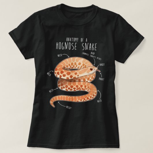 T-shirt Anatomie d'un serpent albinos à nez épineux (Design devant)