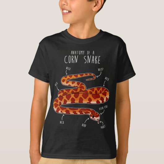 T-shirt Anatomie d'un serpent de maïs, Funny Pet Reptile s (Devant)