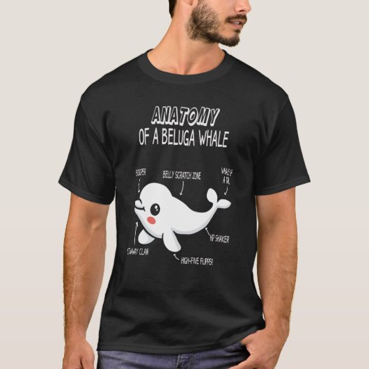 T-shirt Anatomie D'Une Baleine Beluga Baleine Blanche Belu (Devant)