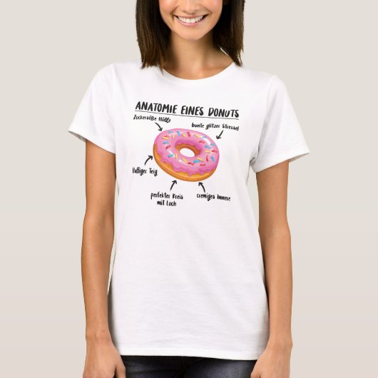 T-shirt Anatomie D'Une Donut Douce Délicieuse Donut (Devant)