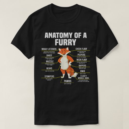 T-shirt Anatomie D'Une Fandom Furry Furries Mignonne Sweet (Design devant)