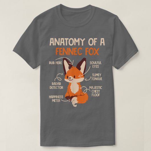 T-shirt Anatomie D'Une Fennec Fo Mignonne Fo Lover Fennec  (Design devant)