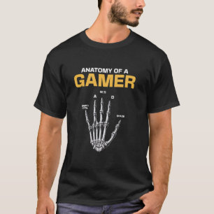 T-shirt Anatomie d'une main de squelette de joueur de jeu