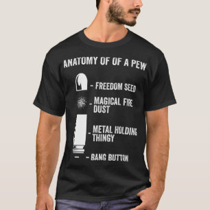 T-shirt Anatomie D'Une Pew Drôle Arme Gun À Balle-Preuve