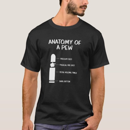 T-shirt Anatomie D'Une Puce De Pew Gun Tir À Balle Armes À (Devant)