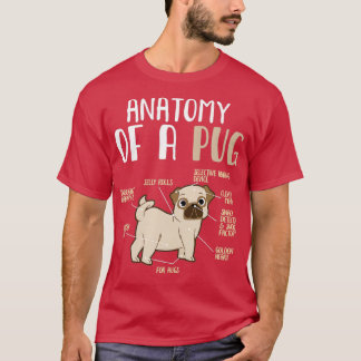 T-shirt Anatomie d'une race de Carlin chien animal de comp