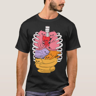 T-shirt Anatomie humaine Organes de chats connexes Cage de