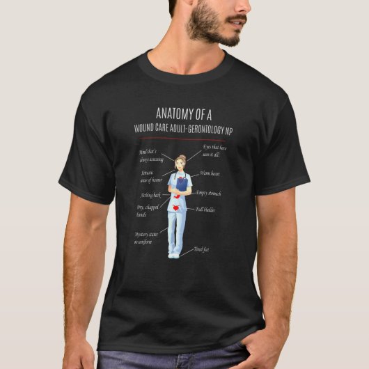 T-shirt Anatomie Infirmière D'Un Soin De Blessure Gérontol (Devant)