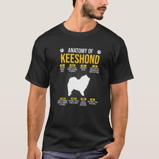 T-shirt Anatomie pour l'amant du Keeshond (Devant)