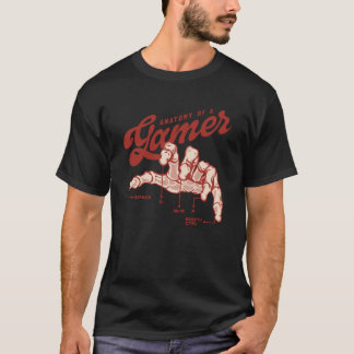 T-shirt Anatomie Rétro d'une Main de Squelette de Joueur