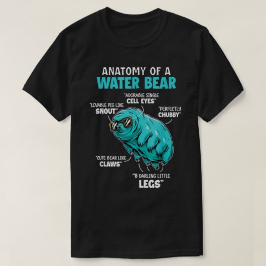 T-shirt Anatomie Tardigrade Ours d'eau drôle (Design devant)
