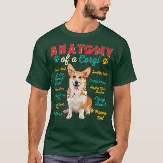 T-shirt Anatomie vintage D'Un Chien De Corgi Funny Proprié