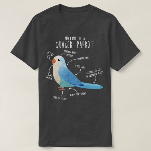 T-shirt Anatomy Blue Quaker (Design devant)