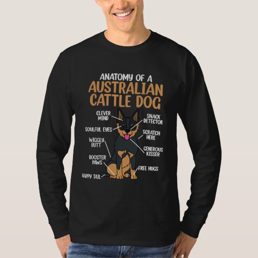 T-shirt Anatomy Of A Australian Cattle Dog (Devant)