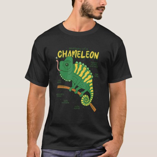 T-shirt Anatomy of a Chameleon Lizard Retilien (Devant)