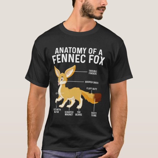 T-shirt Anatomy Of A Fennec Fox  Fennec Foxes (Devant)