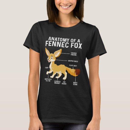 T-shirt Anatomy Of A Fennec Fox  Fennec Foxes (Devant)