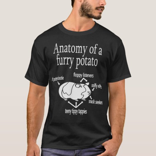 T-shirt Anatomy of a furry potato Guinea Pig (Devant)