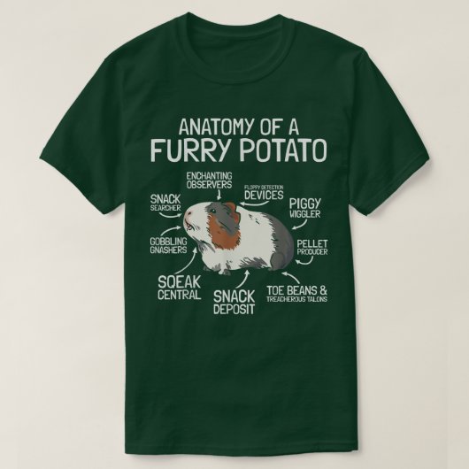 T-shirt Anatomy Of A Furry Potato  Guinea Pig  (Design devant)